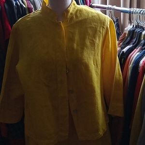 💯 linen mandarin collar jacket and matching tank top